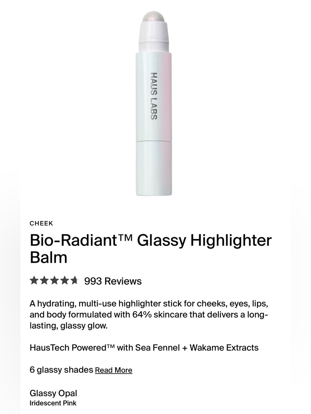 Haus Labs By Lady Gaga Bio-Radiant™ Glassy Highlighter Balm — Glassy opal